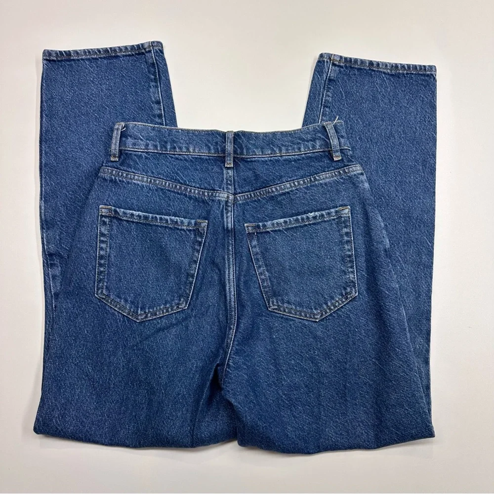 PacSun Medium Wash Blue Distressed High Rise Straight Leg Ankle Jeans Size 24 - Picture 3 of 10